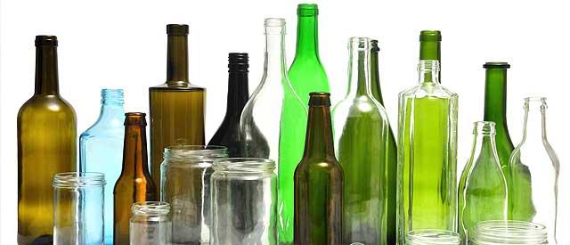 a group of empty bottles and jars.